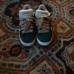 adidas womens Green Suede Low-Top Sneakers